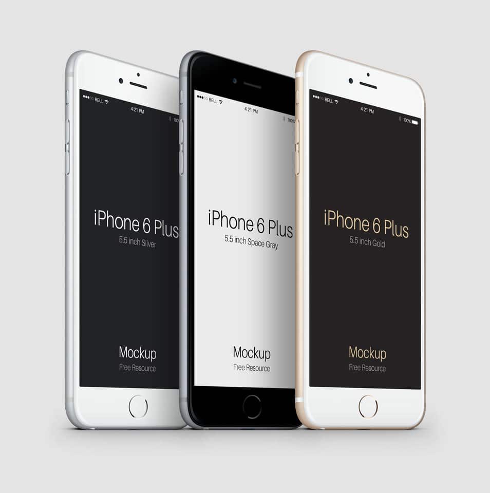 3-4 iPhone 6 Plus Psd Vector Mockup