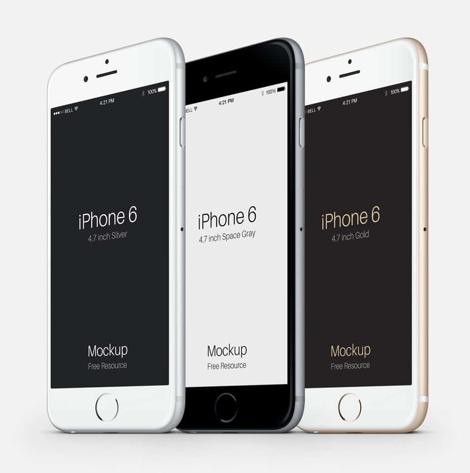 3-4 iPhone 6 Psd Vector Mockup Part 2