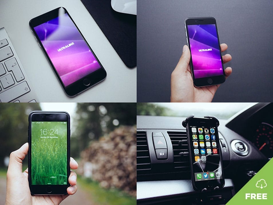 8 Natural iPhone Mockups Free Download