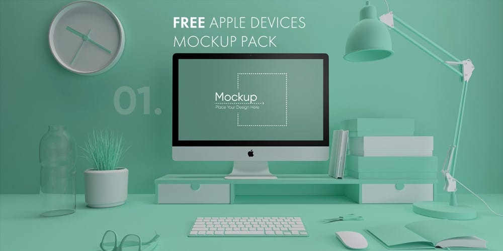 Free Workspace Mockup Design Templates 287 Apple Devices Mockups