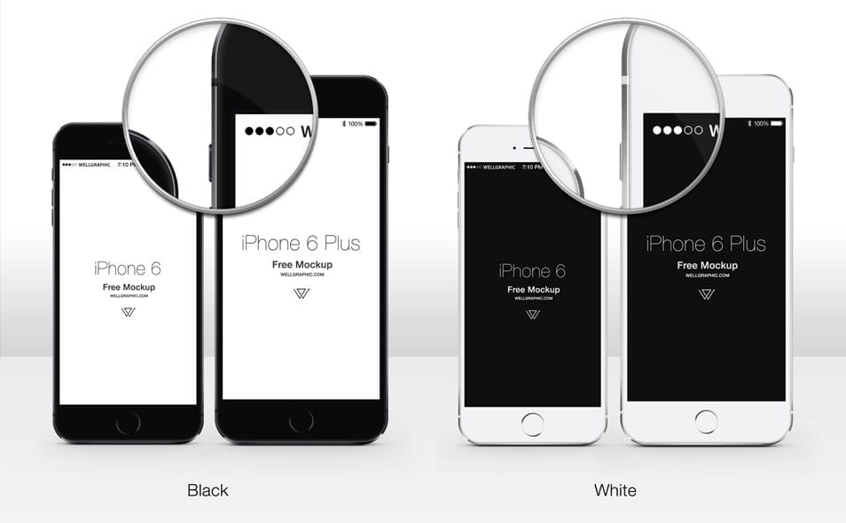 Apple iPhone 6 and iPhone 6 Plus Mockup PSD