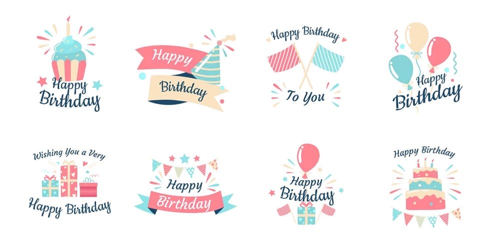 Birthday Vector Badges