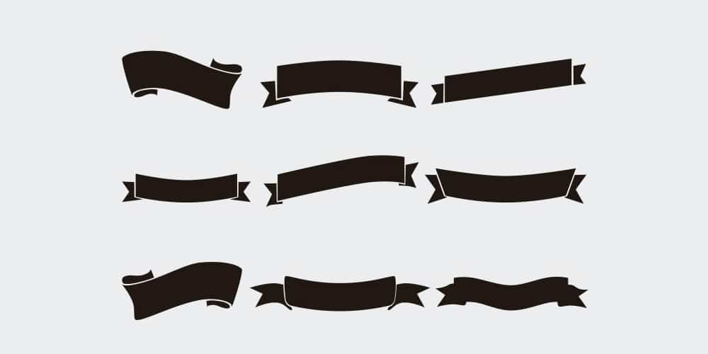 Black Ribbons Vector Set