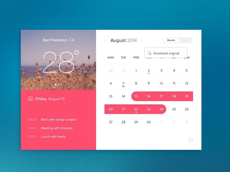 Calendar Window PSD