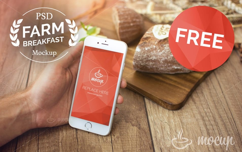 FREE Farm Breakfast iPhone 6 Mockup