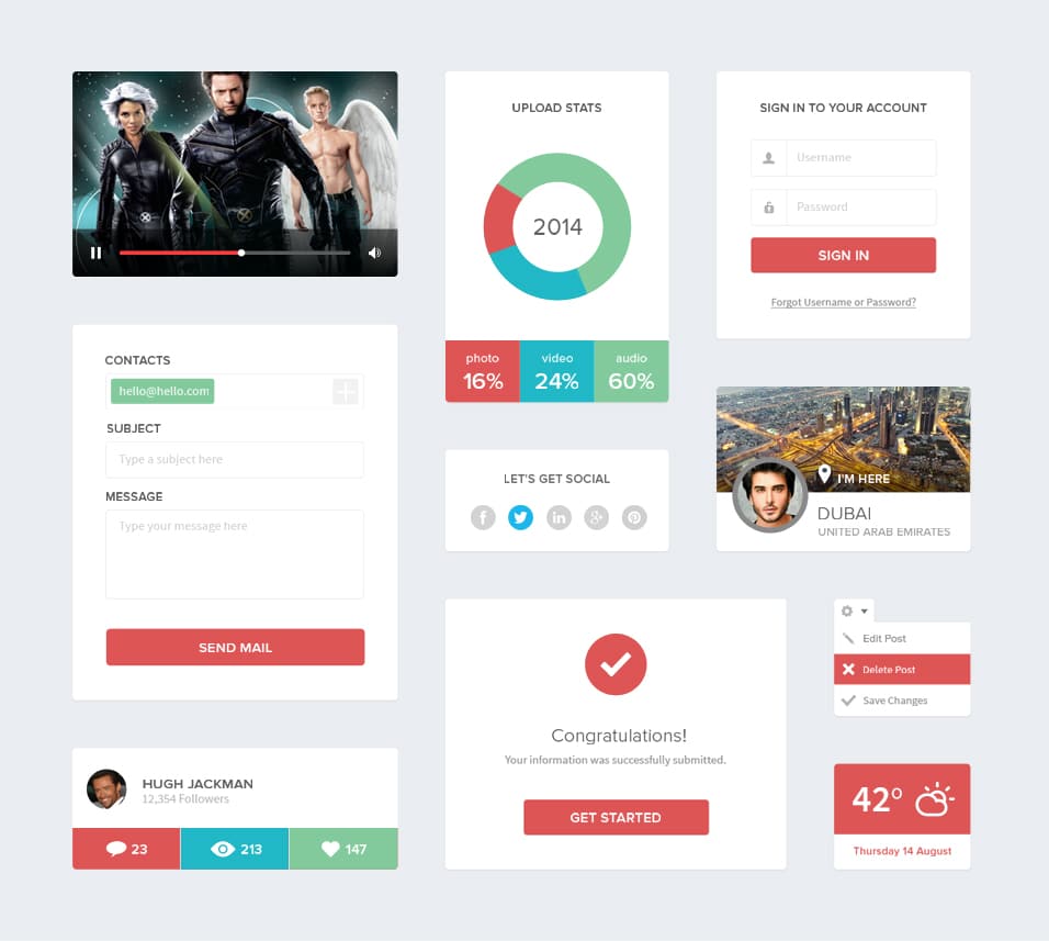 Flat UI Kit PSD