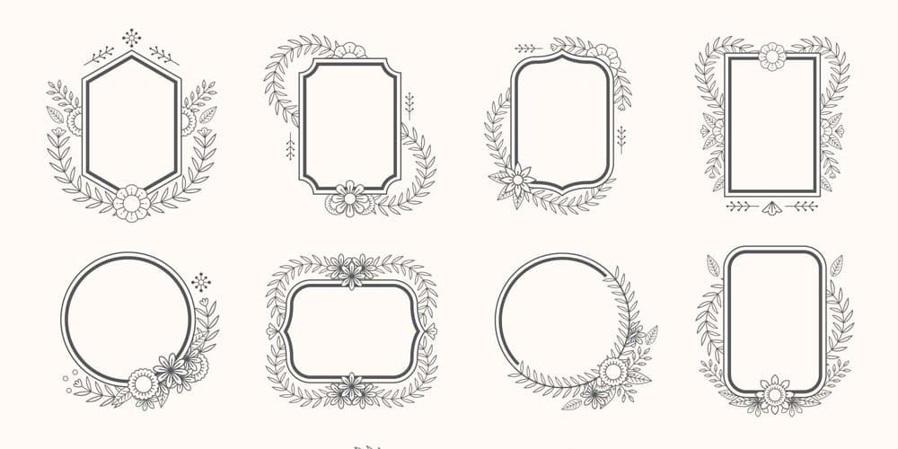 Floral Vector Frames