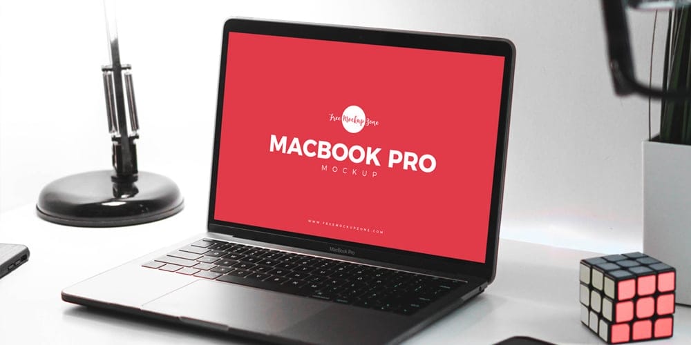 Free Design Studio MacBook Pro Mockup PSD