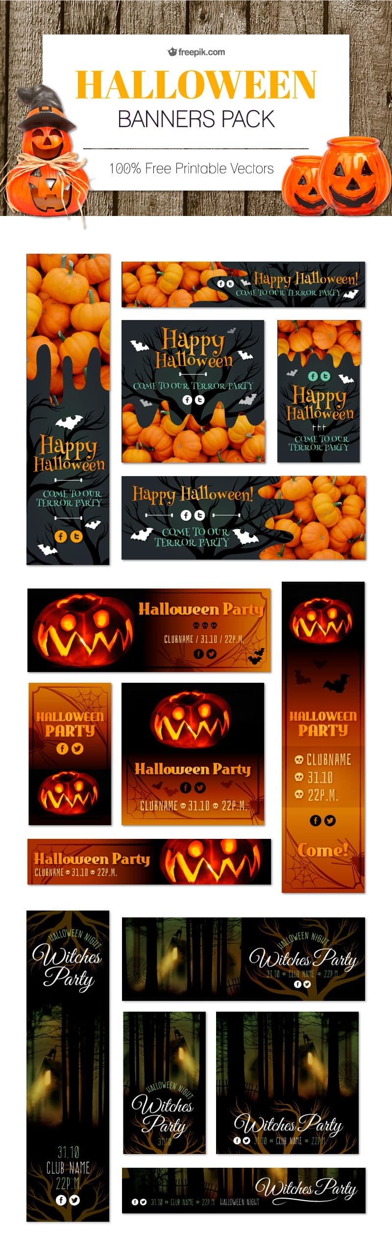 Free Halloween Vector Banners