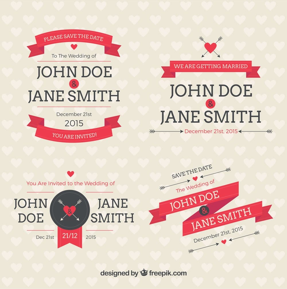 Free Retro Wedding Badges