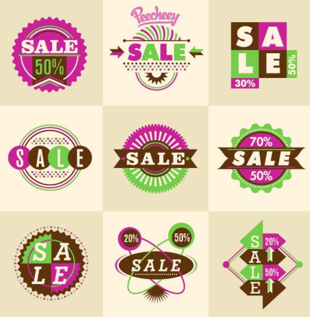Free Sale stickers Vector