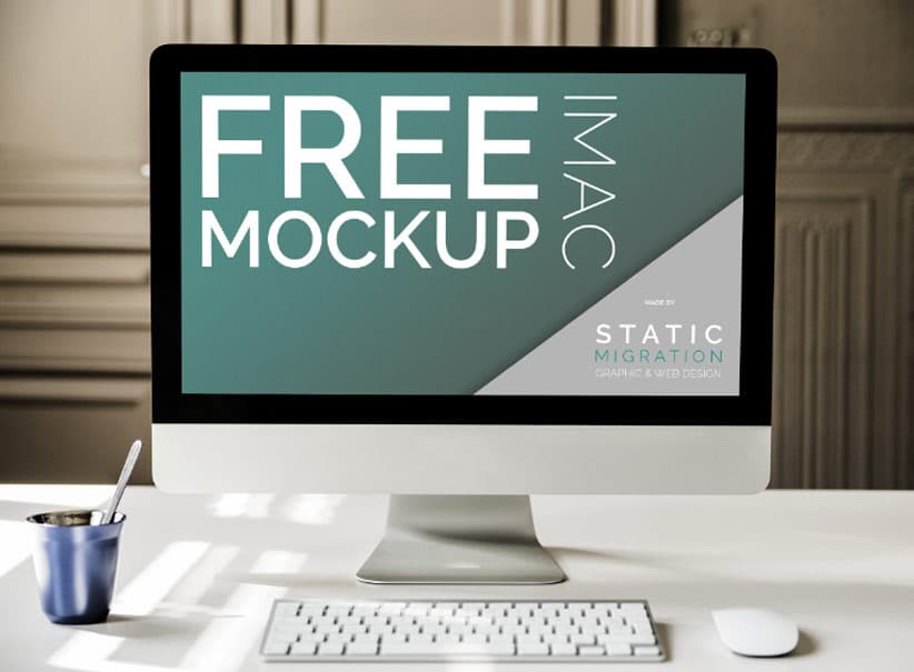 Free Workspace Mockup Design Templates 180 Free iMac Mockup PSD