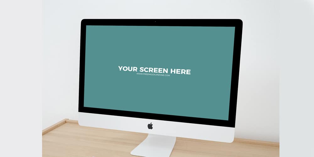 Free iMac Workspace Mockup PSD