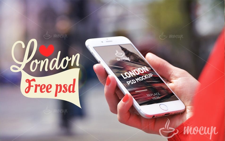 Free iPhone 6 PSD Mockup in London