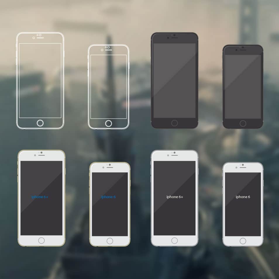 Free iPhone 6 mockups-illustrations