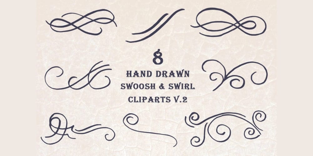 Handmade Swoosh & Swirl Cliparts