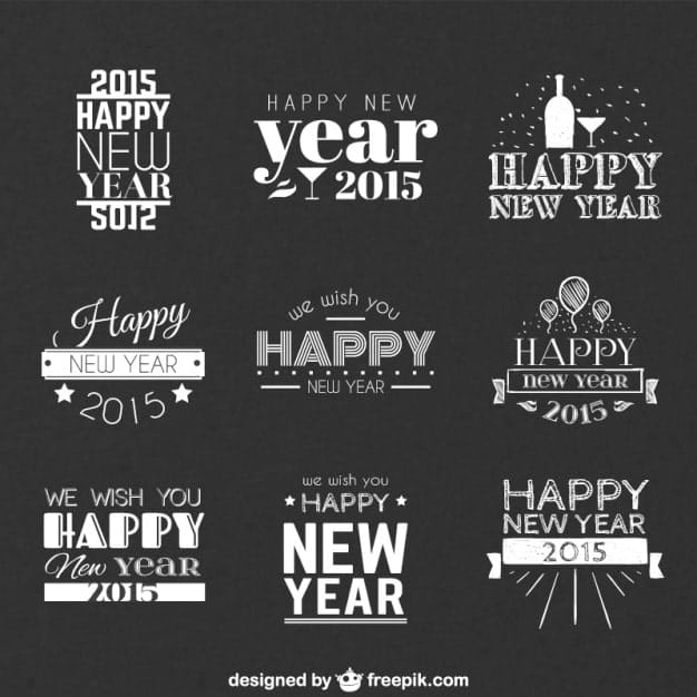 Happy New Year Greetings Vectors