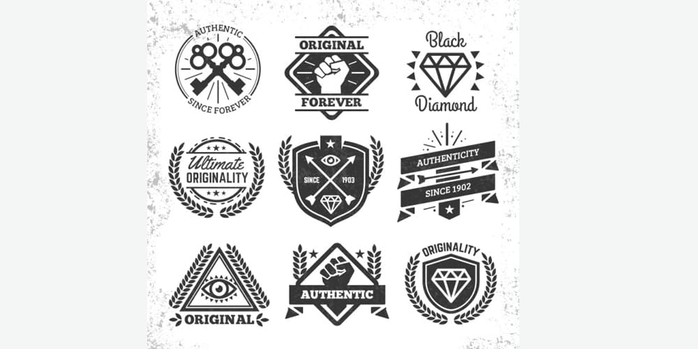 Free Vector Decorative Web Elements 41 Hipster Badges Collection