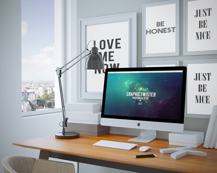 Home Workspace Mockup PSD