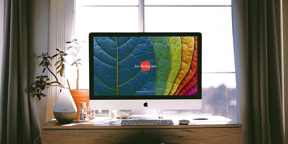 Free Workspace Mockup Design Templates 256 Interior Designer Workstation iMac Pro Mockup