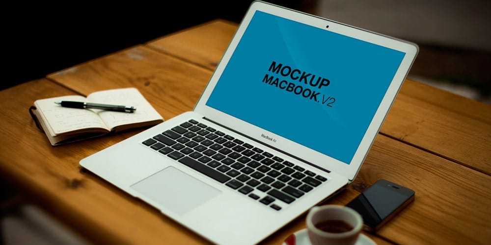 Free Workspace Mockup Design Templates 286 MacBook Mockup V2