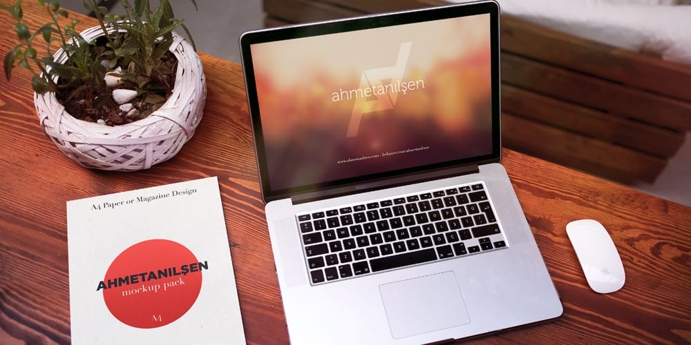 Free Workspace Mockup Design Templates 257 MacBook Mockups