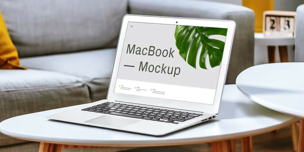 MacBook On Table Mockup