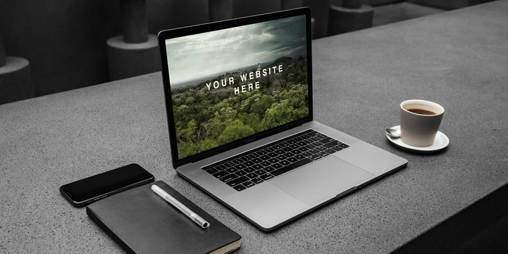 MacBook Pro Workspace Mockup