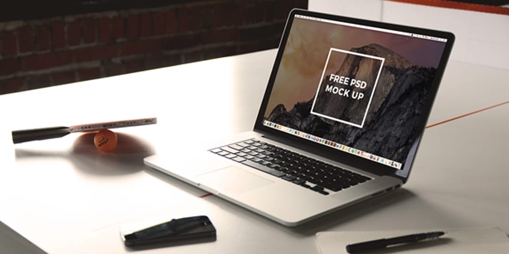 Free Workspace Mockup Design Templates 269 Macbook Pro Mockup 2