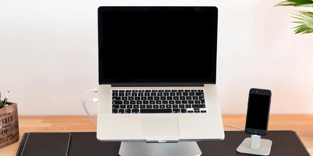 Free Workspace Mockup Design Templates 276 Macbook Pro and iPhone Mockup PSD