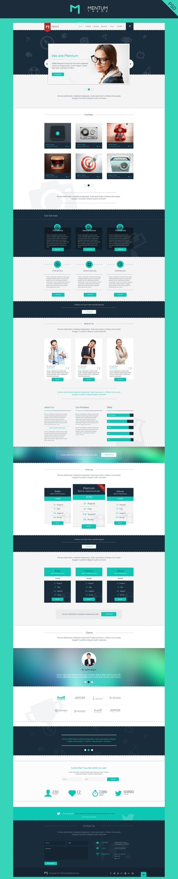 Mentum - Single Page Template PSD