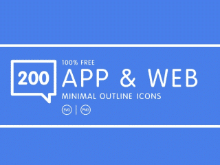 Minimal Outline Icons for Web and Mobile App Design