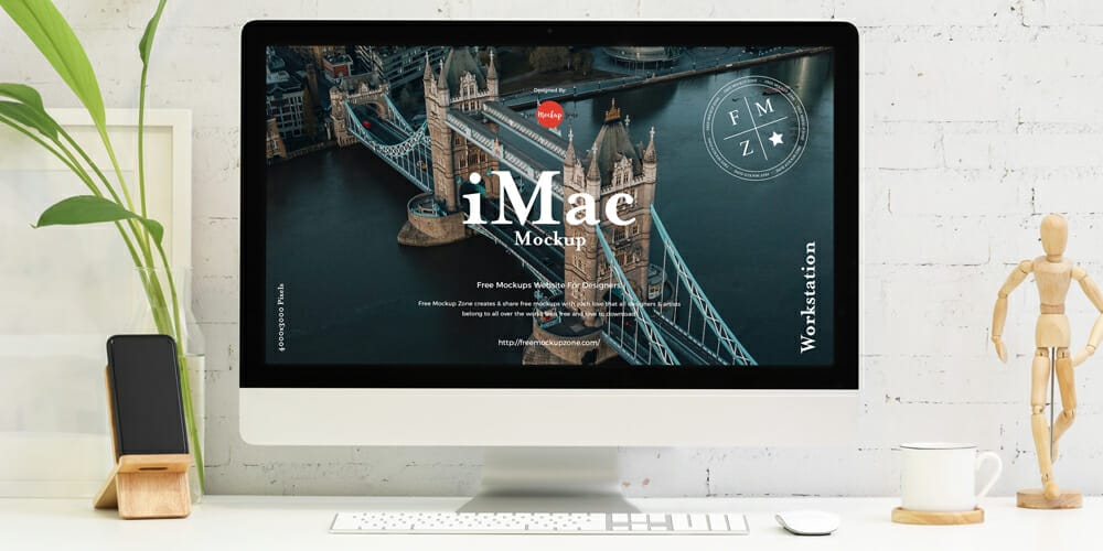 Modern Workstation iMac Mockup