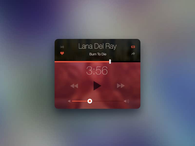 Music Player Widget PSD