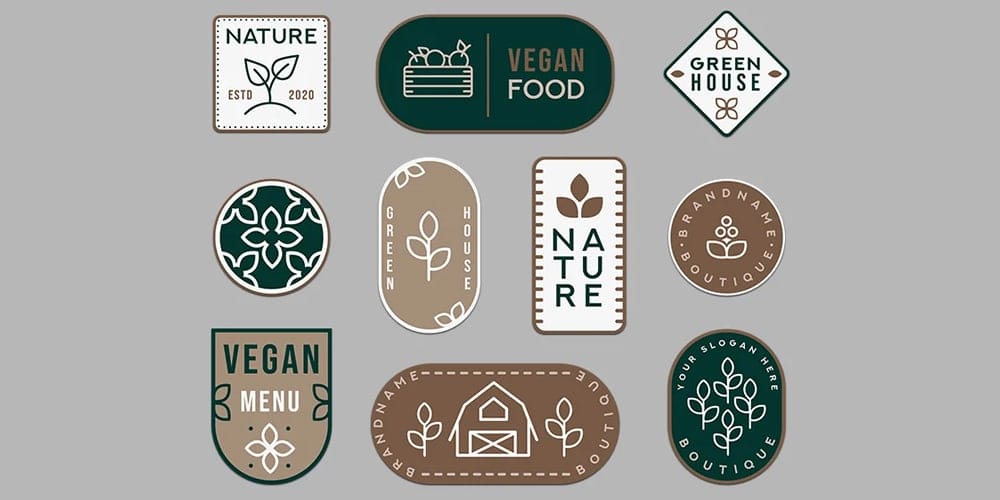 Free Vector Decorative Web Elements 7 Nature Badges