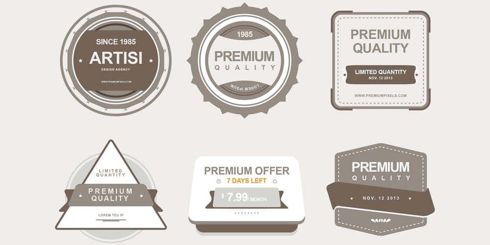 Free Vector Decorative Web Elements 46 Premium Quality Badges