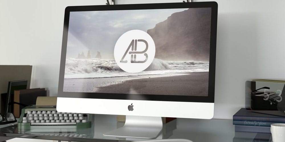 Realistic 5k iMac Mockup