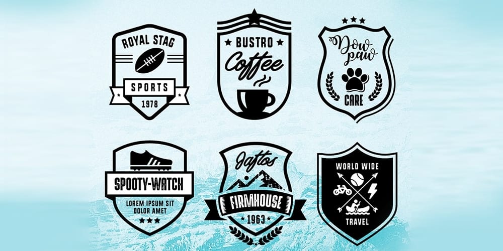 Retro Typography Badges