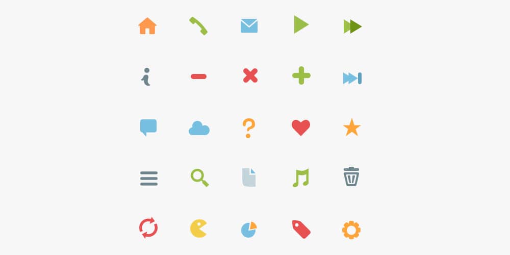 Simple Flat Icons PSD