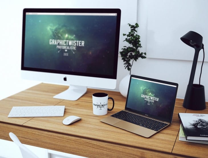  Simple Workspace Mockup PSD 