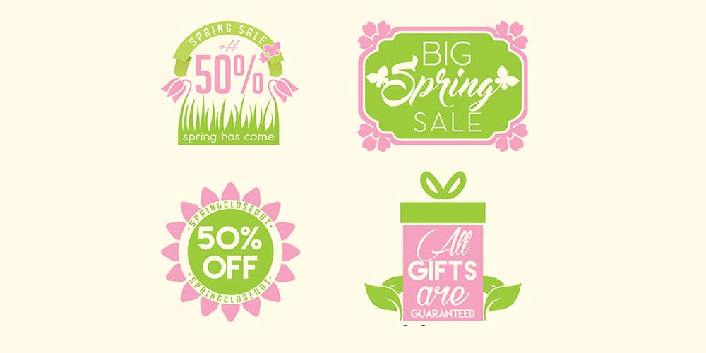 Free Vector Decorative Web Elements 14 Spring Badges