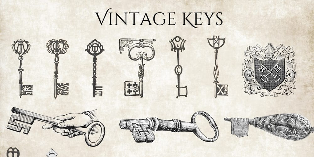 Vintage Old Key Illustrations