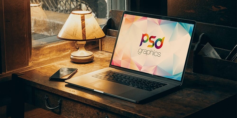 Free Workspace Mockup Design Templates 118 Vintage Style Macbook Pro Mockup