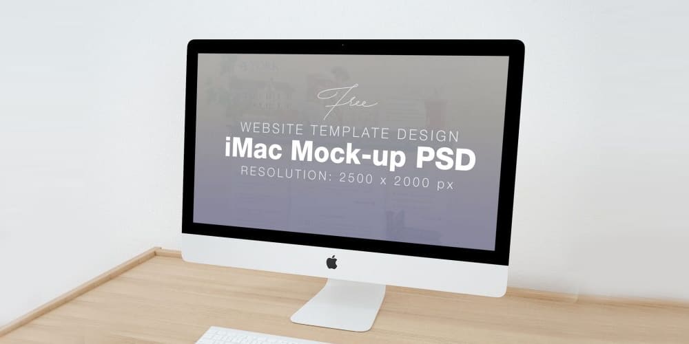 Free Workspace Mockup Design Templates 277 Website Design Apple iMac Mockup PSD