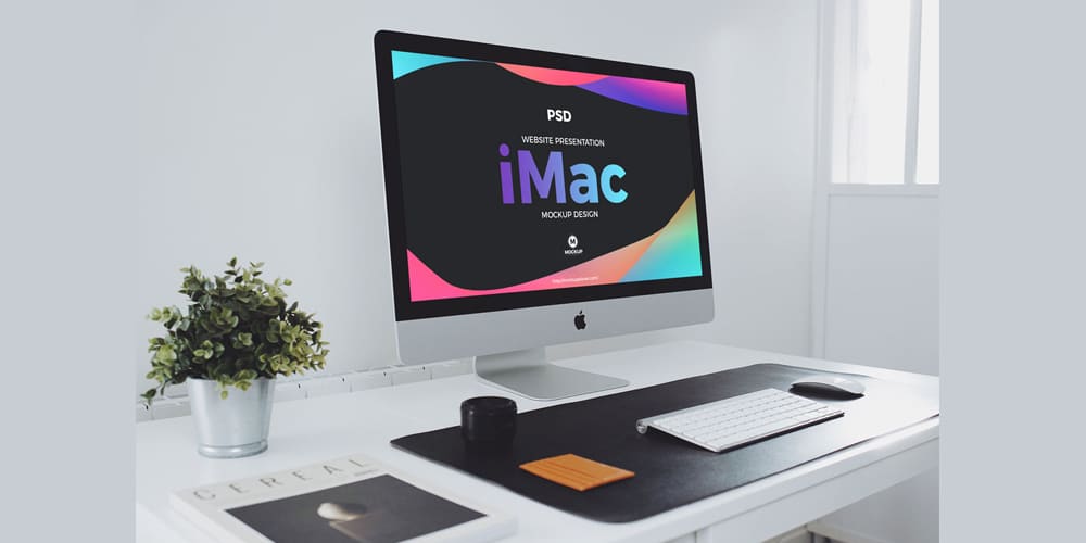 Free Workspace Mockup Design Templates 214 Website Presentation iMac Mockup Design