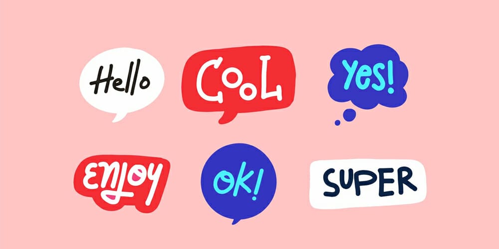 Word Sticker Vector Design