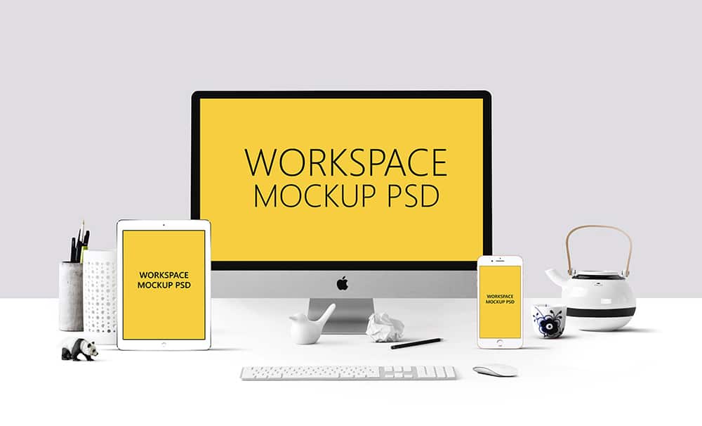 Free Workspace Mockup Design Templates 160 Workspace Mockup PSD