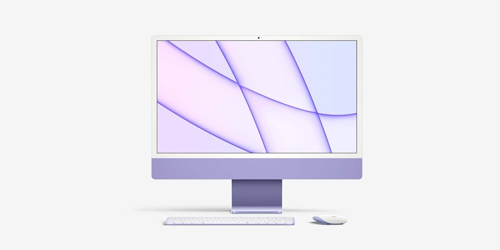Free Workspace Mockup Design Templates 253 iMac 24-inch Mockup