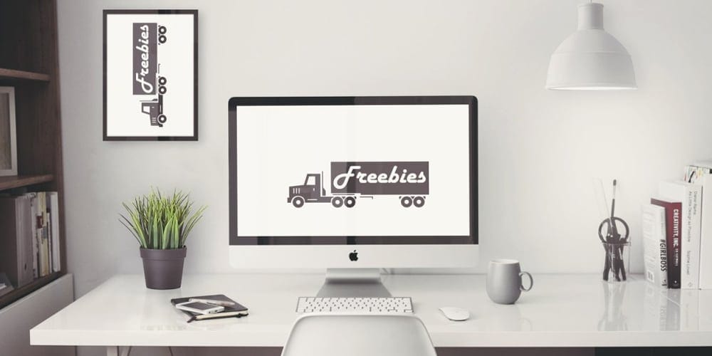 Free Workspace Mockup Design Templates 117 iMac 5k Mockup PSD