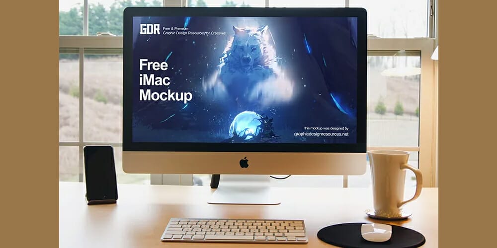 Free Workspace Mockup Design Templates 321 iMac Mockup Template